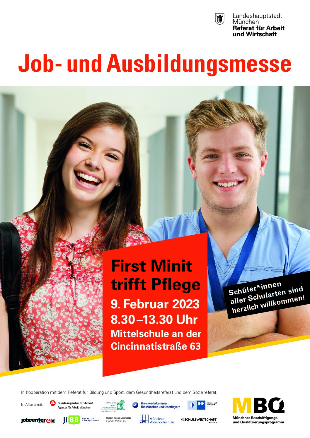 Job- und Ausbildungsmesse 2023 „First Minit trifft Pflege“